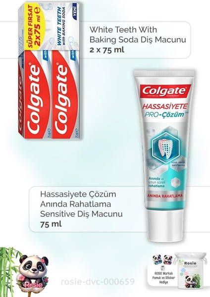 With Baking Soda 2 X 75 Ml, Hassasiyete Pro Çözüm75 Ml Diş Macunu Ve Rosıe