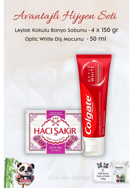 Optic White Parıldayan Beyazlık 50 Ml, H. Şakir Leylak Kokulu Banyo Sabunu 4 X 150 Gr Ve Rosıe