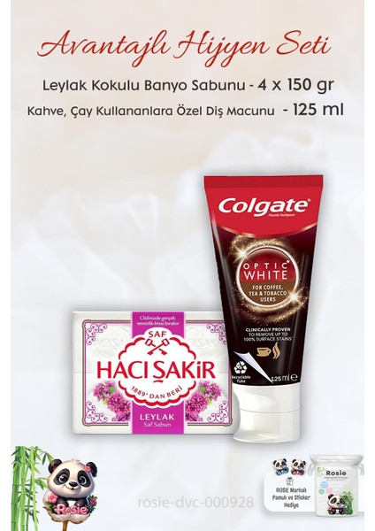 Kafein Kullananlar Diş Macunu 125 Ml, H. Şakir Leylak Kokulu Banyo Sabunu 4 X 150 Gr
