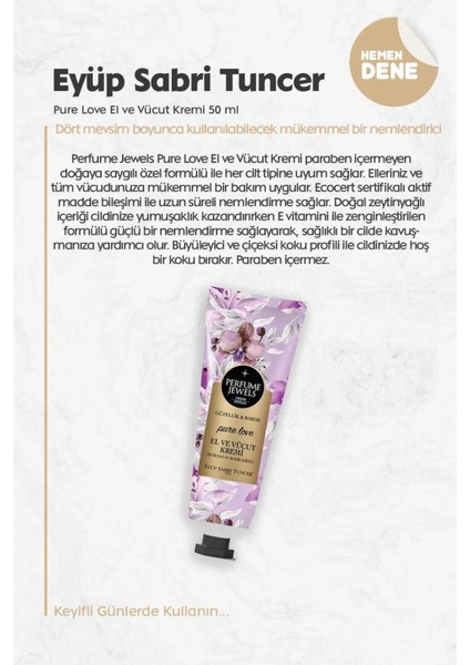 3'lü Pure Love El ve Vücut Kremi 50 ml Tüp ve Rosıe Pamuk 60'lı