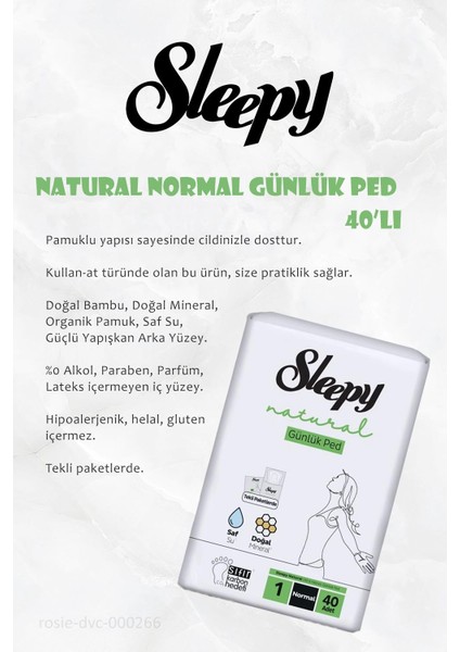 11 Al 10 Öde Sleepy Natural Ultra Hassas Günlük Ped Normal 40 Adet ve Rosıe