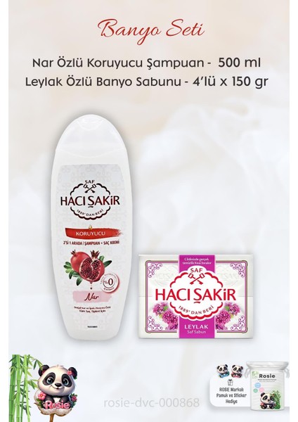 Nar 2si 1 Arada Şampuan 500 Ml, Leylak Kokulu Banyo Sabunu 4 x 150 gr ve Rosıe