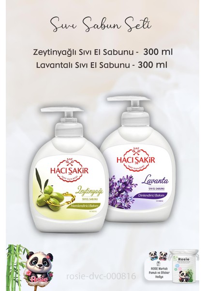Zeytinyağlı Sıvı Sabun 300 Ml, Lavantalı Sıvı Sabun 300 ml ve Rosıe