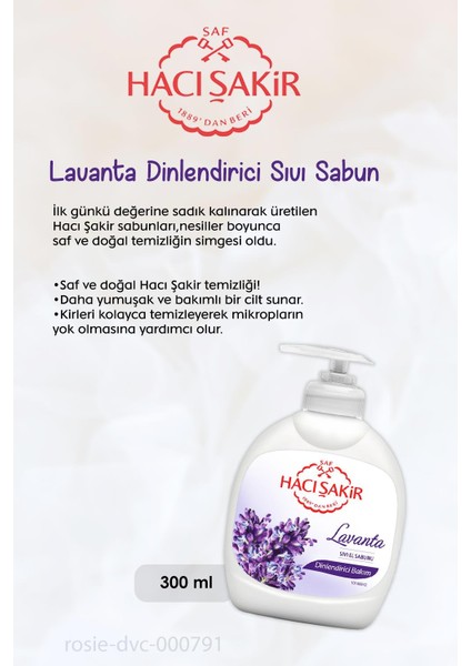 Doğal Saf Geleneksel Beyaz Sabun 4 x 200 Gr, Lavanta Dinlendirici Sıvı Sabun 300 ml ve Rosıe