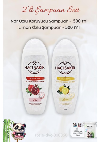 Nar 2si 1 Arada Şampuan 500 Ml, Limonlu Şampuan 500 ml ve Rosıe
