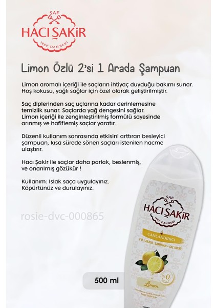 Nar 2si 1 Arada Şampuan 500 Ml, Limonlu Şampuan 500 ml ve Rosıe