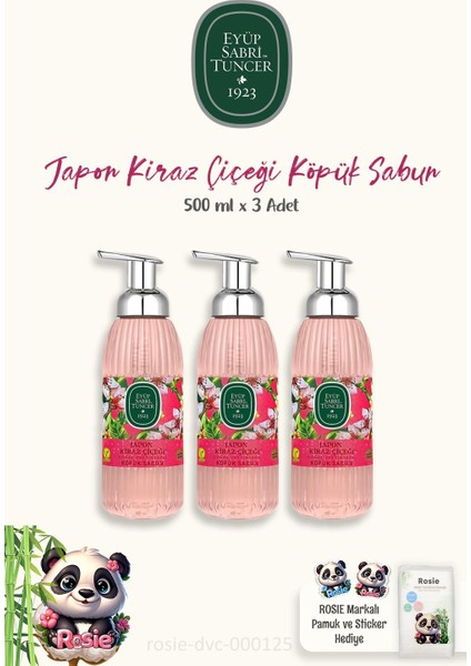 Zeytinyağlı Japon Kiraz Çiçeği Köpük Sabun 500 ml ve Rosıe