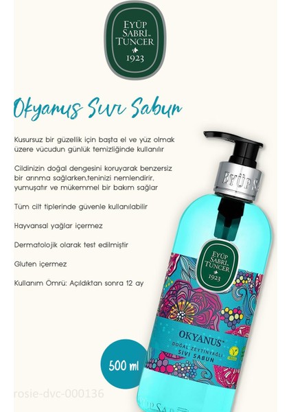 Zeytinyağlı Sıvı Sabun Okyanus 500 ml ve Rosıe Doğal Pamuk