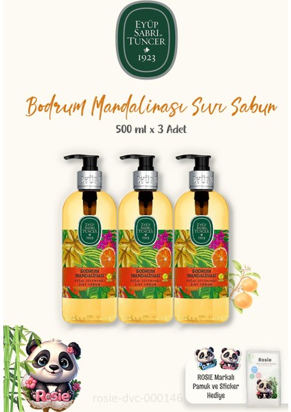 Bodrum Mandalinası Sıvı Sabun 500 ml ve Rosıe Pamuk
