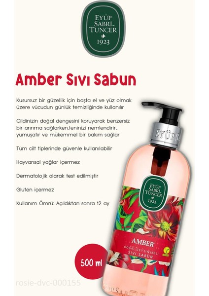 3 Adet Eyüp Sabri Tuncer Amber Sıvı Sabun 500 ml ve Rosıe Doğal Pamuk fiyatları
