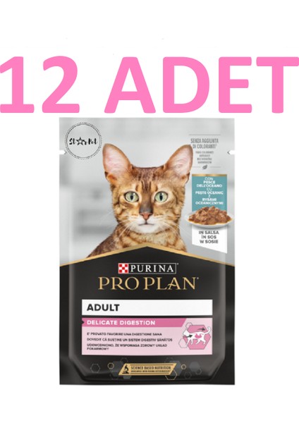 Pro Plan Delicate Sos Içinde Okyanus Balıklı Pouch Kedi Yaş Maması 85 gr x 12 Adet