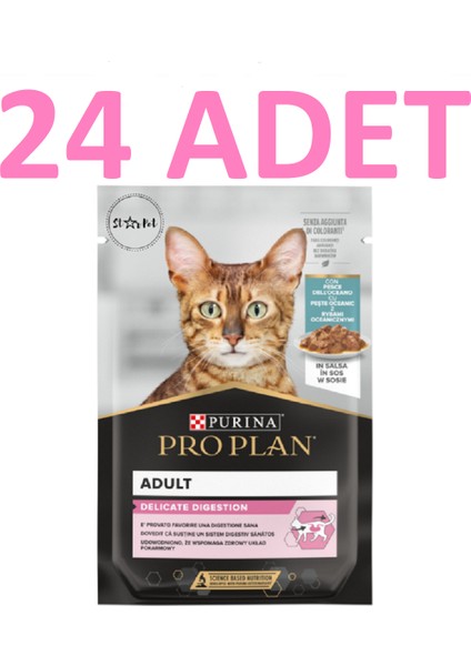 Delicate Sos Içinde Okyanus Balıklı Pouch Kedi Yaş Maması 85 gr x 24 Adet