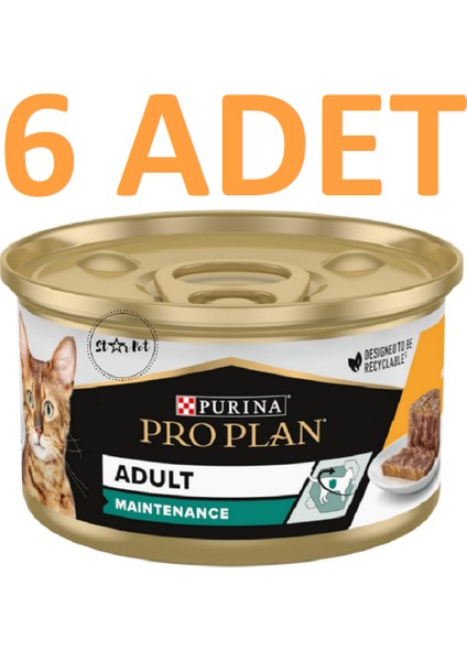 Tavuklu Yetişkin Kedi Konservesi 85 gr x 6 Adet