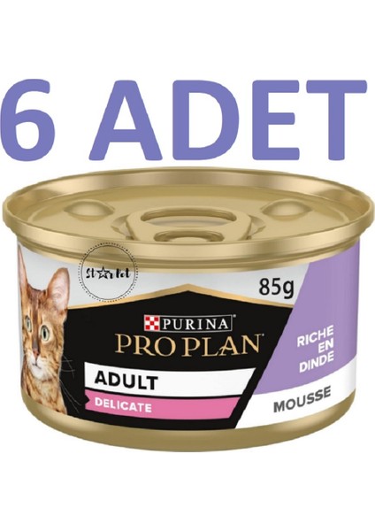 Delicate Hindi Etli Yetişkin Kedi Konservesi 85 gr x 6 Adet