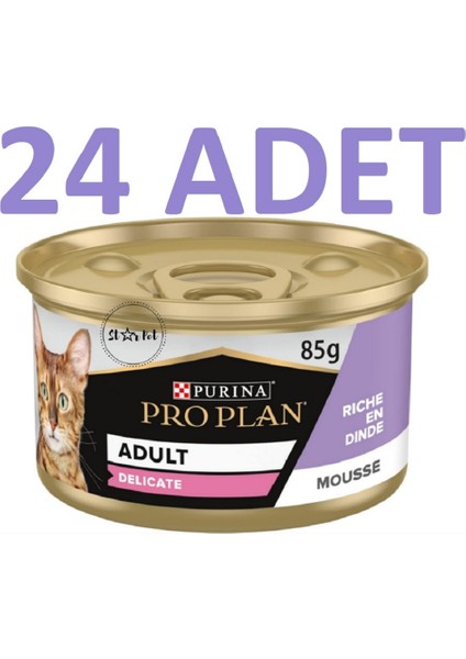 Delicate Hindi Etli Yetişkin Kedi Konservesi 85 gr x 24 Adet