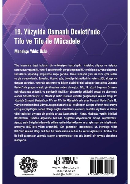 19. Yüzyılda Osmanlı Devletinde Tifo ve Tifo ile Mücadele - Menekşe Yıldız Uslu