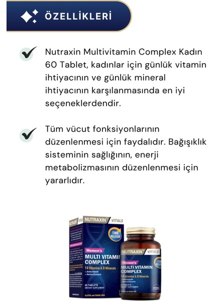Women's Multivitamin Complex 60 Tablet 2'li Paket fiyatları