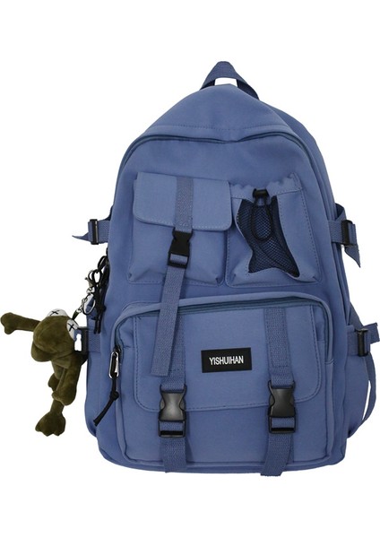 Sırt Çantası Kadın Büyük Kapasiteli Öğrenci Okul Çantası Erkek Rahat Trendy Seyahat Sırt Çantası Çok Fonksiyonlu Sırt Çantası (Yurt Dışından)