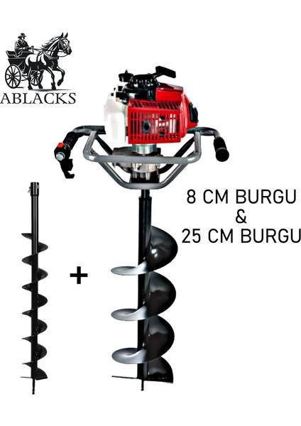 Toprak Burgu Makinesi 8 – 25 cm Çift Burgulu