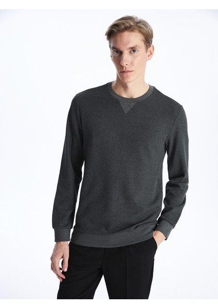 Lcwaıkıkı Classic Bisiklet Yaka Uzun Kollu Erkek Sweatshirt
