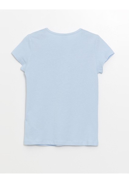 Lcw Kids Bisiklet Yaka Baskılı Kısa Kollu Kız Çocuk Pijama Takımı