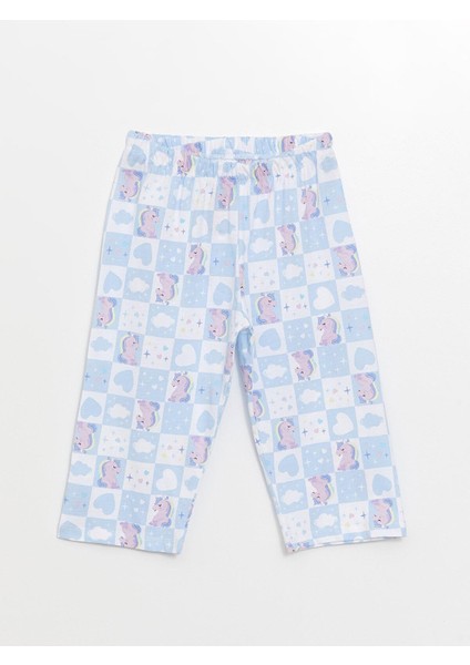 Lcw Kids Bisiklet Yaka Baskılı Kısa Kollu Kız Çocuk Pijama Takımı