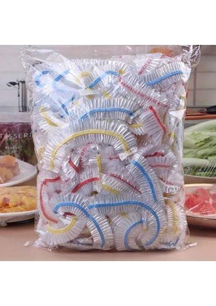 100 Adet Yeniden Kullanılabilir Elastik Yiyecek Koruyucu Kapak, Esnek Yiyecek Kapağı, Farklı Boyutlara Uygun, Mutfak Malzemeleri, Yiyecek Saklama Torbaları