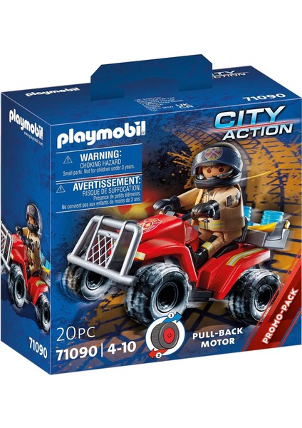City Action 71090 Yangın Için Dörtçeker Arazi Aracı Geri Çekilebilir Motorlu, Eğlenceli Yaratıcı Rol Yapma Oyunu, Oyun Seti, 4 Yaş ve Üzeri Çocuklar Için Uygun Oyun Seti