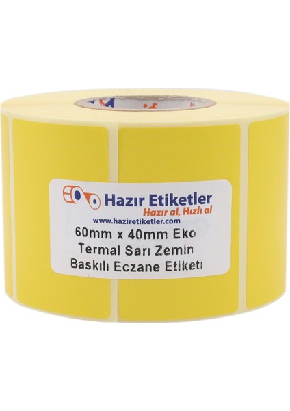 Tarif Etiketi Eko Termal 60MM x 40MM Ruloda 1000 Adet 40MM Kuka Çapında, Ilaç Reçete Etiketleri
