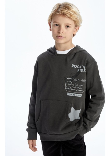 LC Waikiki Lcw Kids Rahat Kalıp Baskılı Erkek Çocuk Hoodie