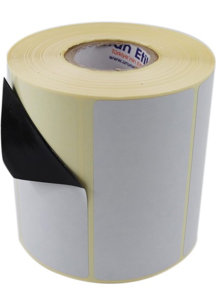 Etiket(Sürsajlı) 100MM x 50MM Toplam 1000 Adet 1 Rulo, Sarılmış 40MM Kuka Çapında Örtücü Kapatma Etiketi
