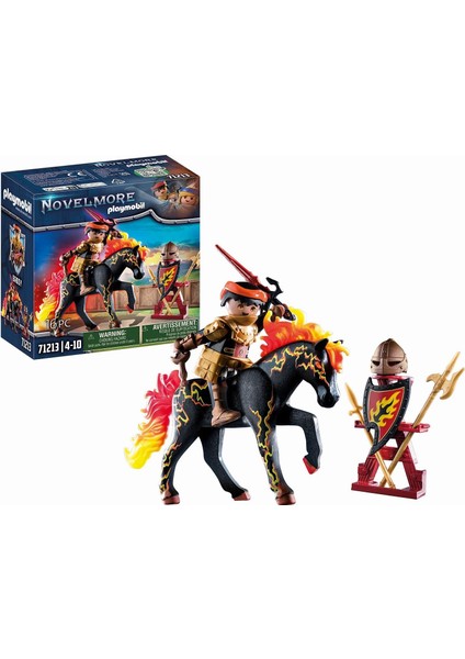 71213 Novelmore Şövalyeleri - Ateş Şövalyesi, Playmobil Kalesi, Şövalyeler, Oyuncak Şövalyeler, Binici Şövalye, Orta Çağ, Zırh, Şövalyeler Oyun Seti 4 Yaş ve Üzeri Çocuklar Için