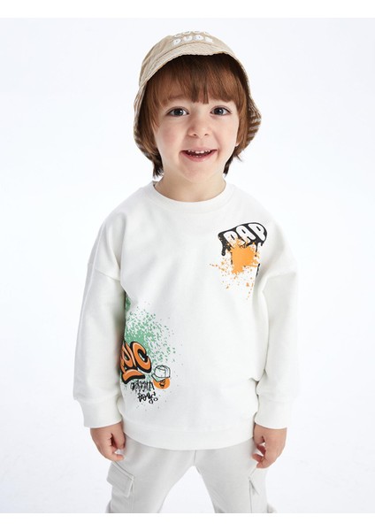 Lcw Baby Bisiklet Yaka Uzun Kollu Baskılı Erkek Bebek Sweatshirt