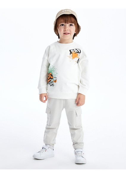 Lcw Baby Bisiklet Yaka Uzun Kollu Baskılı Erkek Bebek Sweatshirt