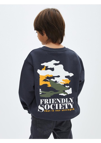 Lcw Kids Bisiklet Yaka Baskılı Uzun Kollu Erkek Çocuk Sweatshirt