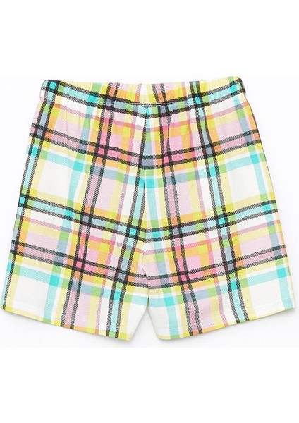 Lcw Kids Bisiklet Yaka Baskılı Kısa Kollu Kız Çocuk Şortlu Pijama Takımı