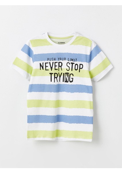 Lcw Kids Bisiklet Yaka Baskılı Kısa Kollu Erkek Çocuk Şortlu Pijama Takımı