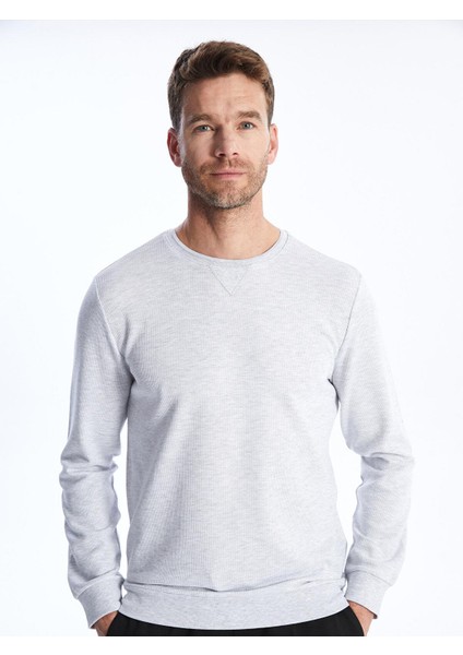 Lcwaıkıkı Classic Bisiklet Yaka Uzun Kollu Erkek Sweatshirt