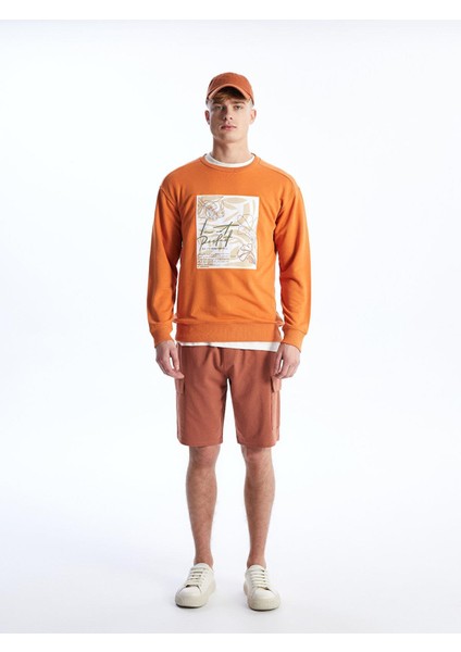 Xsıde Bisiklet Yaka Uzun Kollu Baskılı Erkek Sweatshirt