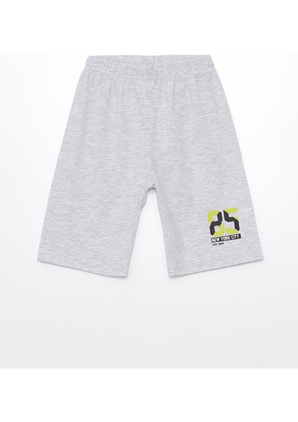 Lcw Kids Bisiklet Yaka Baskılı Erkek Çocuk Şortlu Pijama Takımı