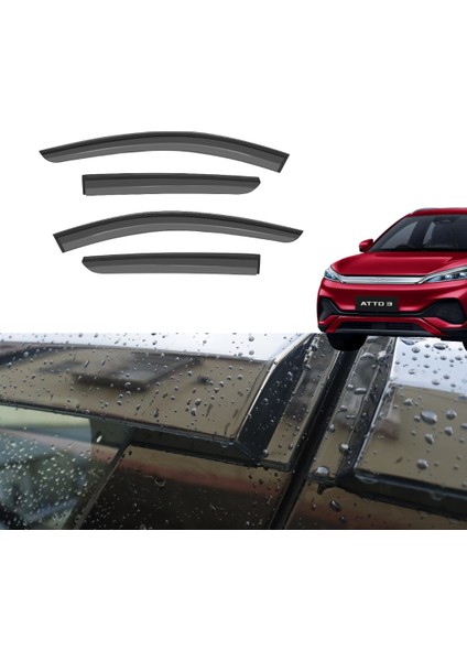Byd Atto 3 Ön ve Arka Cam Rüzgarlığı, 4 Adet Set Olarak, Polistren Ps Malzeme Seçeneği Ile