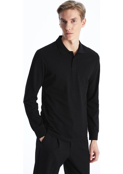 Lcwaıkıkı Classic Polo Yaka Uzun Kollu Erkek Sweatshirt