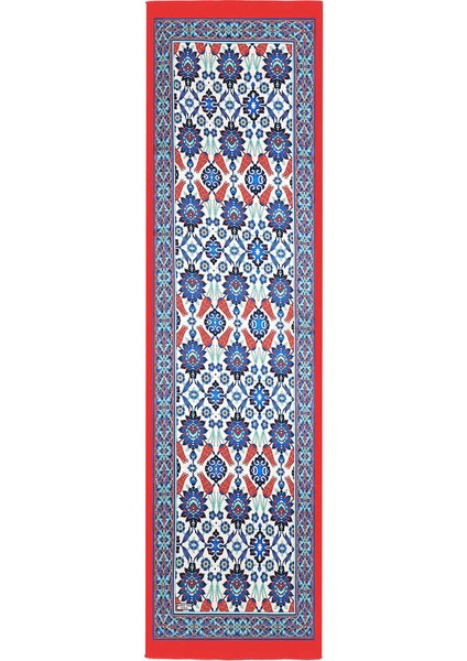 Kırmızı Çini Lale Desen Dar Ipek Fular fırsatları