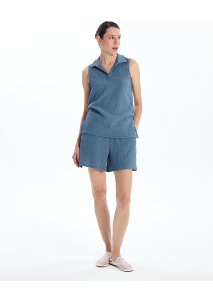 Lcwaıkıkı Basic Kadın Beli Lastikli Düz Şort