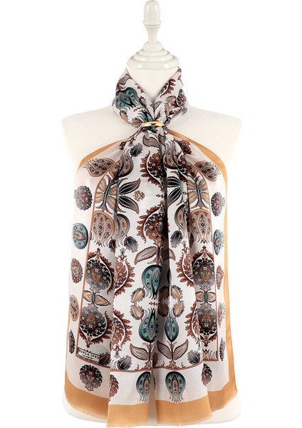 Bej Iznik Desen Dar Ipek Fular