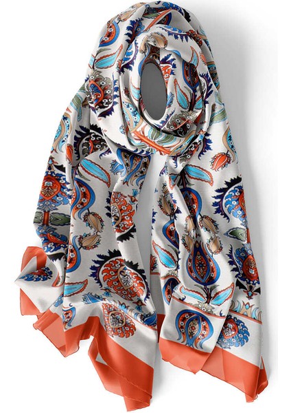 Taba Iznik Desen Dar Ipek Fular modelleri