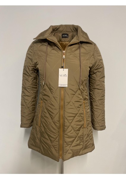 Kapüşonlu Vizon Baklava Desen Mont fiyatları