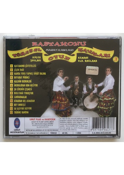 Kastamonu Yöresel Oyun Havaları CD (Jelatininde Orjnal Dönem Baskı Cd) fiyatları