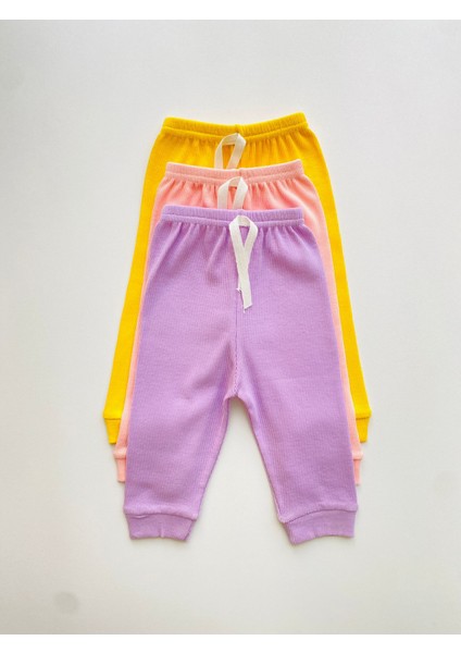 3'lü %100 Pamuklu Uzun Kol Bebek Body Pantolon Takım Düz Desenli Kız Çocuk İçin modelleri