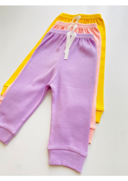 3'lü %100 Pamuklu Uzun Kol Bebek Body Pantolon Takım Düz Desenli Kız Çocuk İçin indirimleri